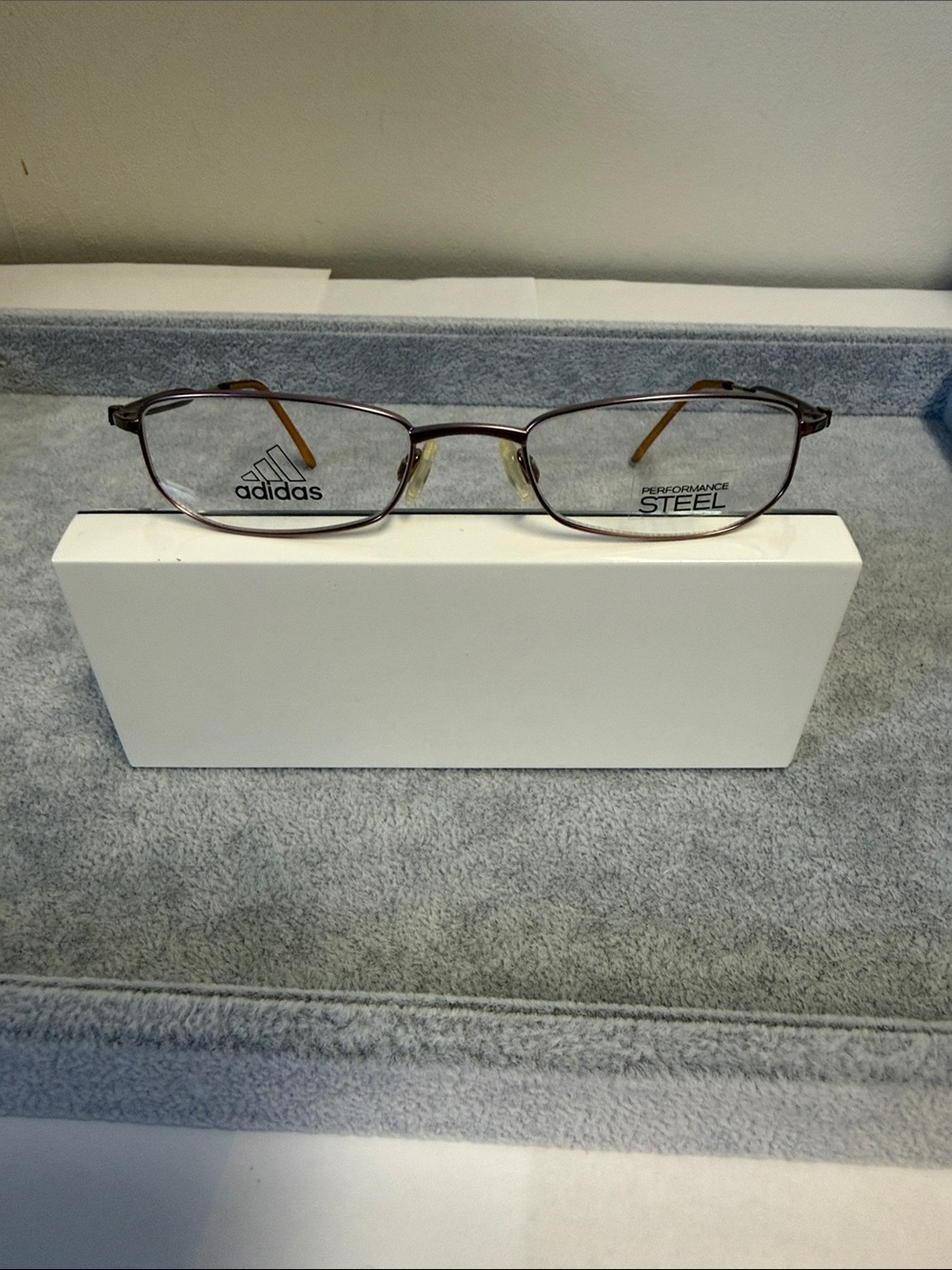 NWOT Vintage Adidas A960 Pink Performance Steel Rectangular Eyeglasses